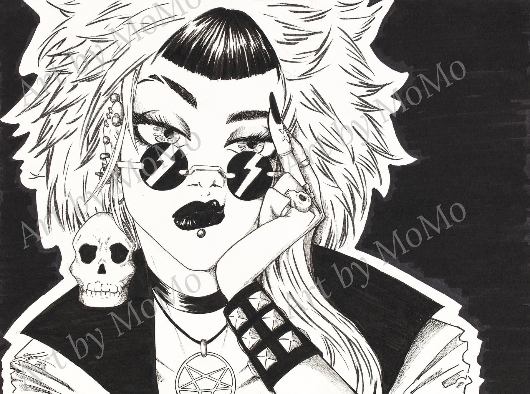 Punk Girl B&W