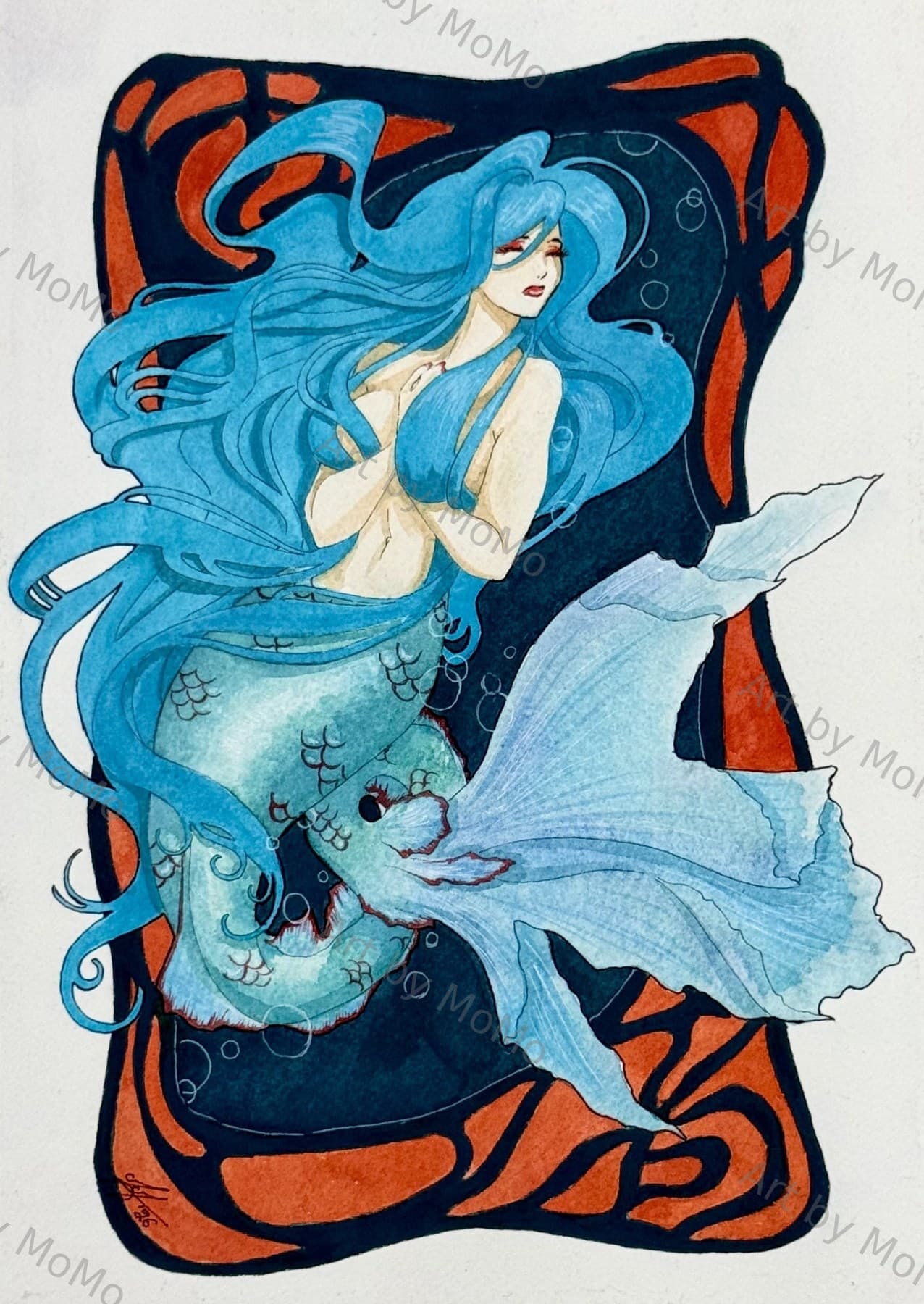 Watercolor Mermaid 1