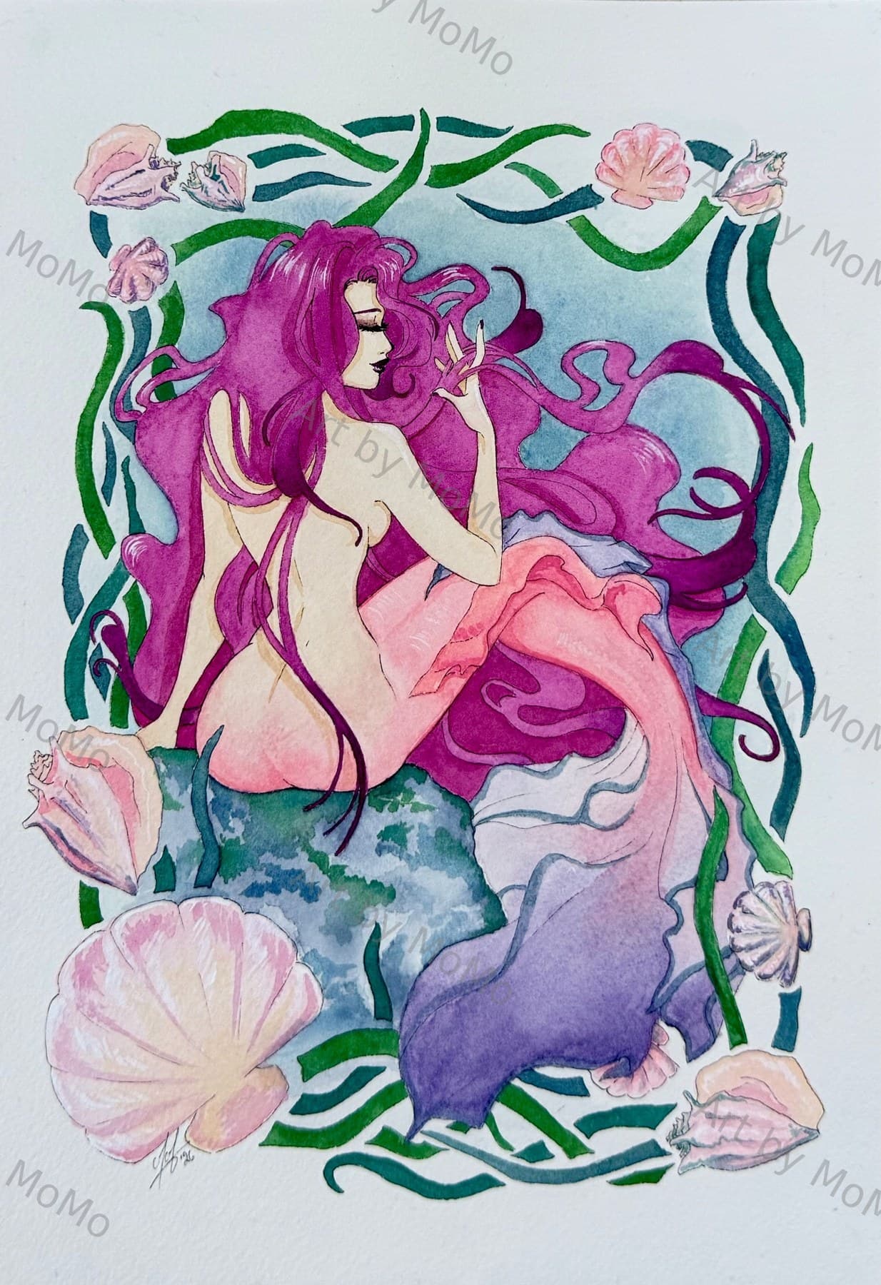 Watercolor Mermaid 6